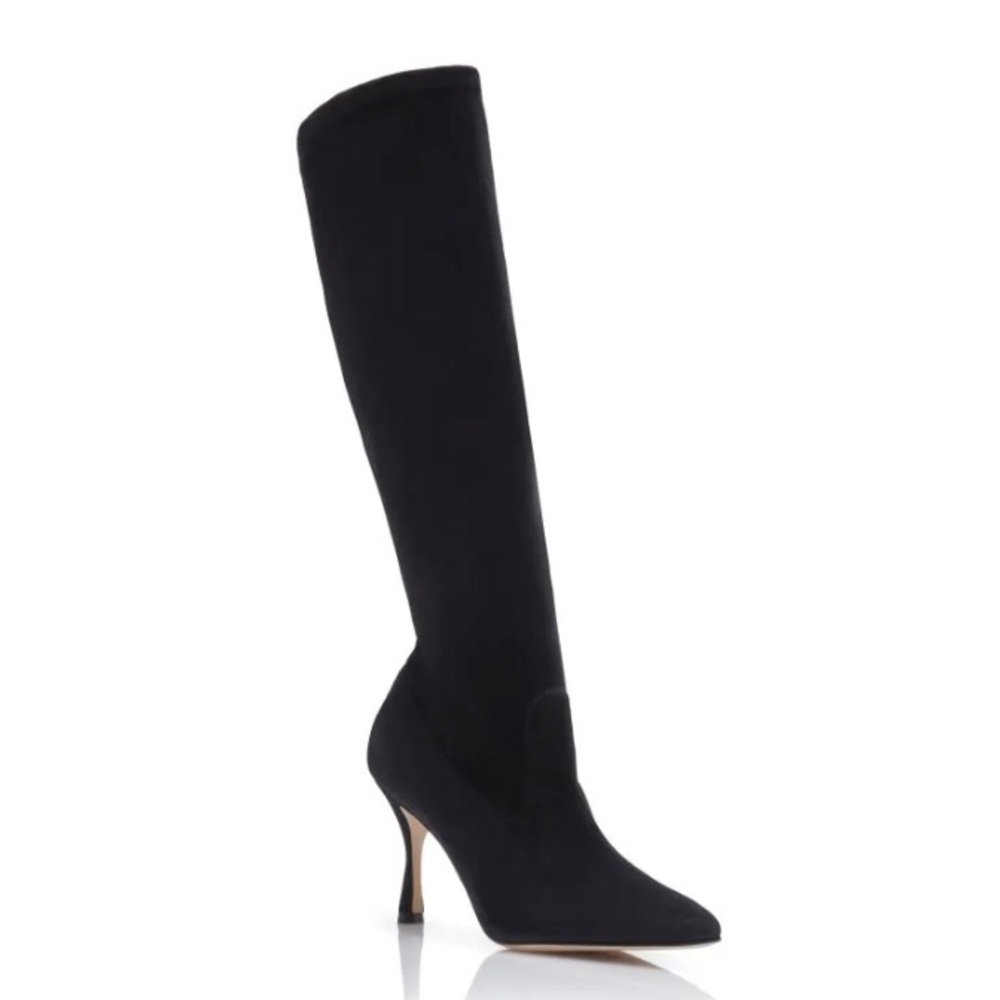 Brown Manolo Pamfilo stretch-suede boots